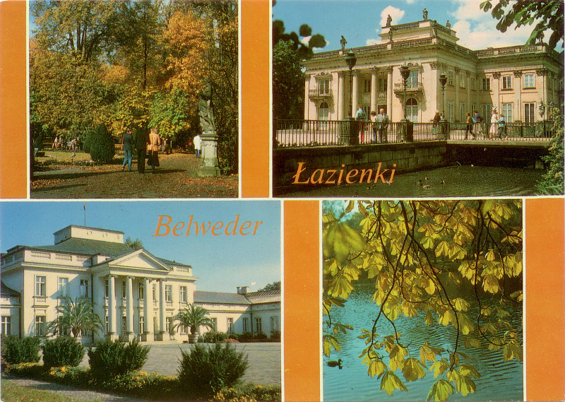 Łazienki Belweder pocztówka