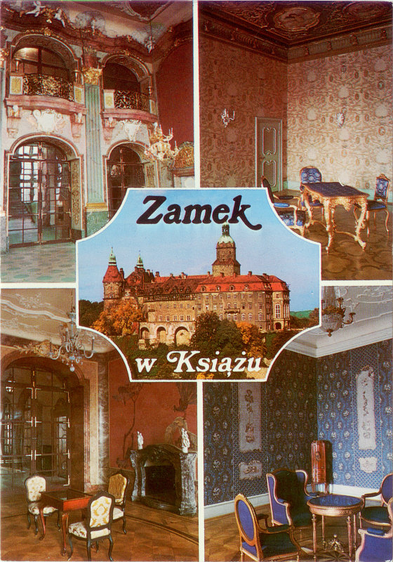 Zamek w Książu widokówka