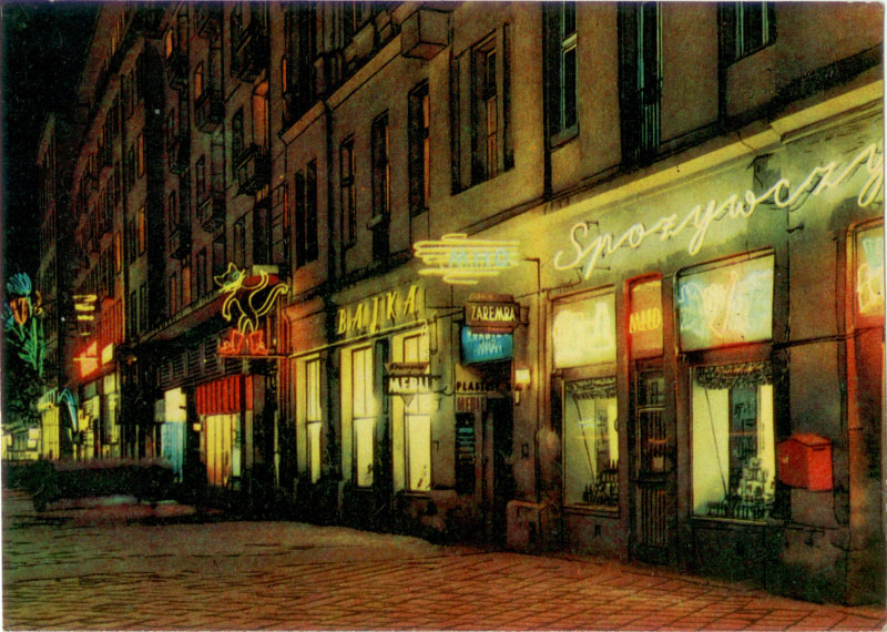 Warszawa al. Jerozolimskie nocą