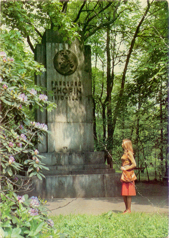 Gliwice Pomnik Chopina widokówka