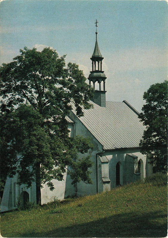 Chęciny kościół gotycki widokówka