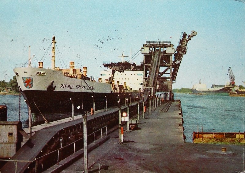 Szczecin statek widokówka