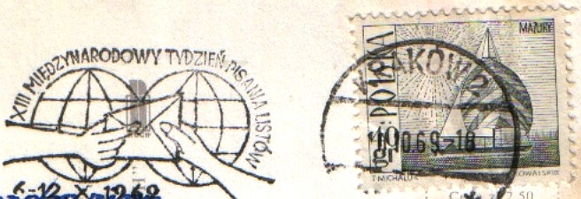 pieczątka na widokówce