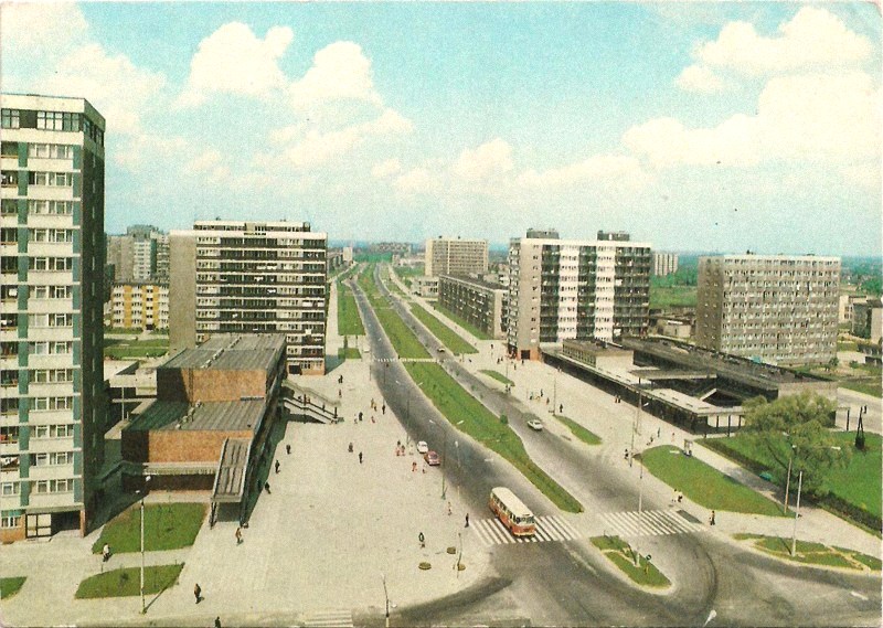 Tychy Aleja Rewolucji Październikowej widokówka