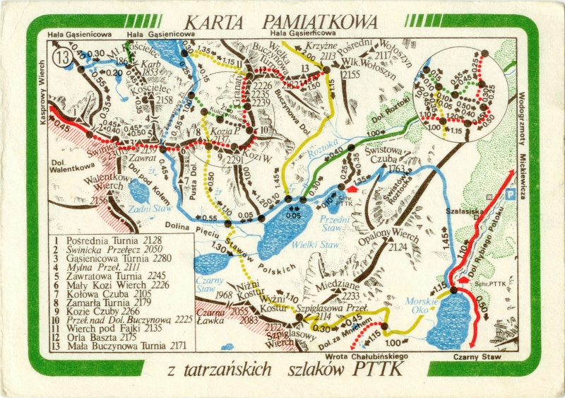 Tatry szlaki turystyczne pocztówka
