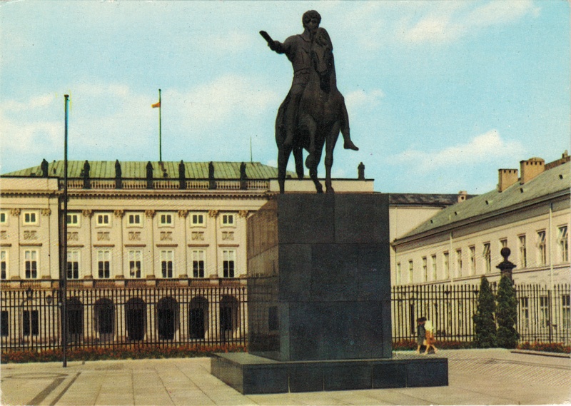 Pomnik Poniatowskiego Warszawa widokówka