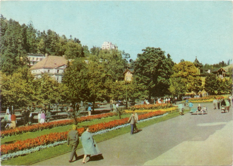 Krynica park zdrojowy widokówka