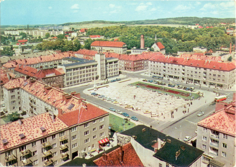 Koszalin z lotu ptaka widokówka