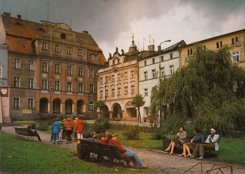 Mieroszów rynek plac Niepodległości widokówka