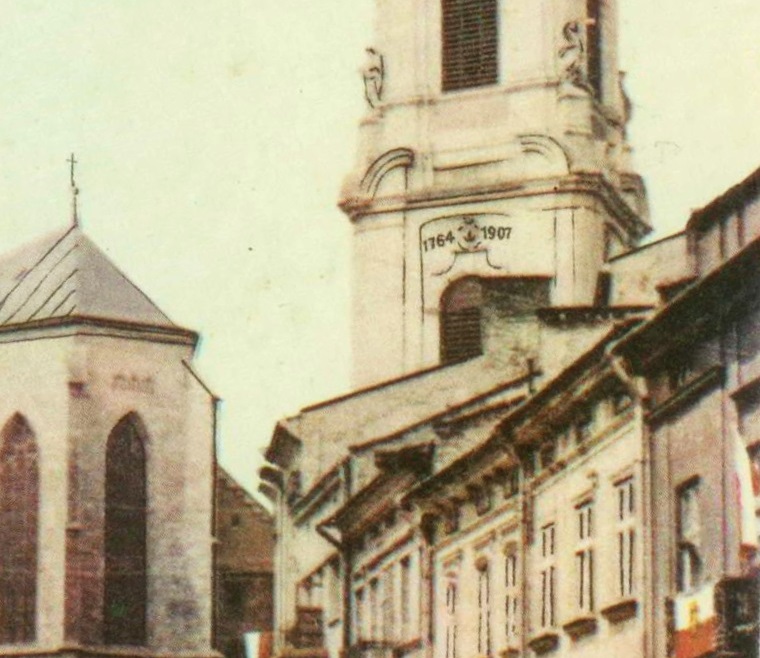 Przemyśl katedra widokówka retuszowanie