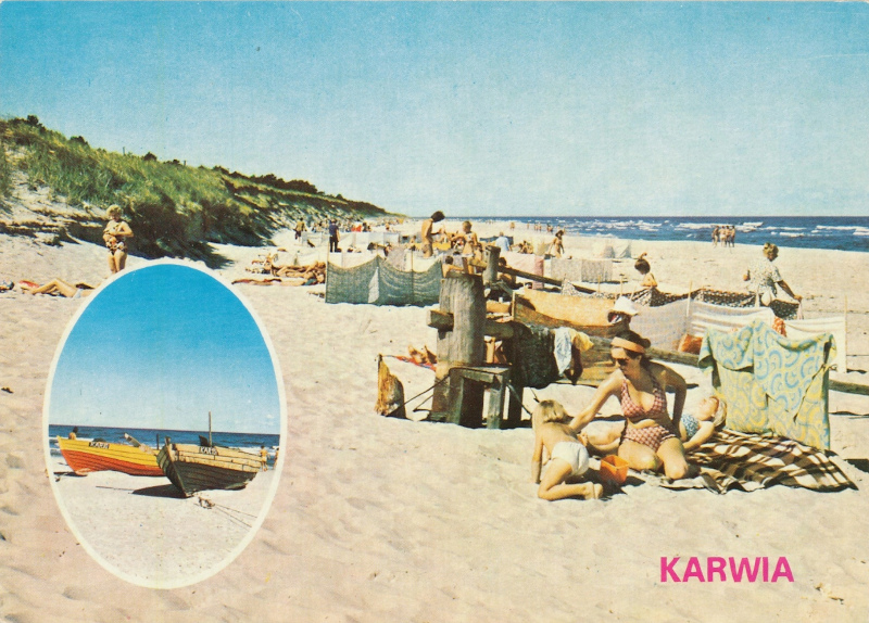 Karwia Bałtyk plaża widokówka